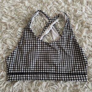 Old Navy Black and White Checkered Sports Bra